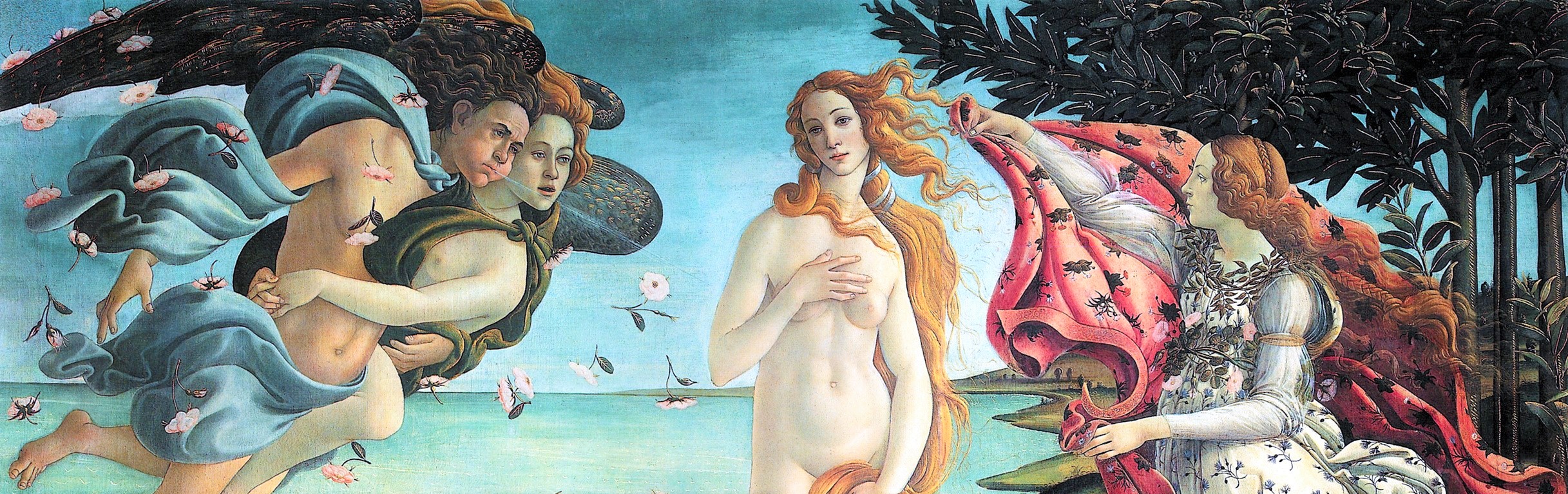 Sandro Botticelli, Die Geburt der Venus (Detailaufnahme), um 1486, Florenz, Galleria degli Uffizi.